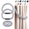 thumbnail image 1 of EASTIN 2Pcs Magnetic Curtain Tiebacks, Decorative Rope Curtain Holdback Handmade Rope Clips Magnetic Buckle, 1 of 6
