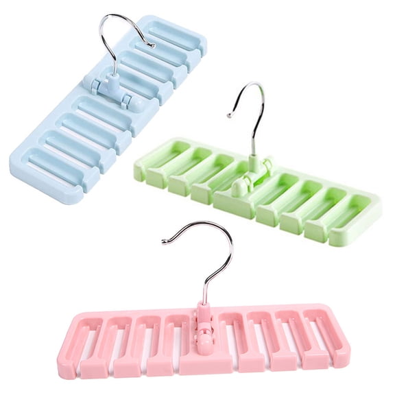 EASTIN 3 Pcs Multifunctional Hanger Saves Space Hanger Storage Rack Hanger Locker Used For Belt Ties Silk Scarves (Pink + Blue + Green)