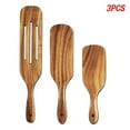 thumbnail image 1 of EASTIN 3PCS Kitchen Wooden Spatula Set, Teak Wooden Spoons for Cooking, Home Kitchen Gadgets, Kitchen Utensils Set, 1 of 6