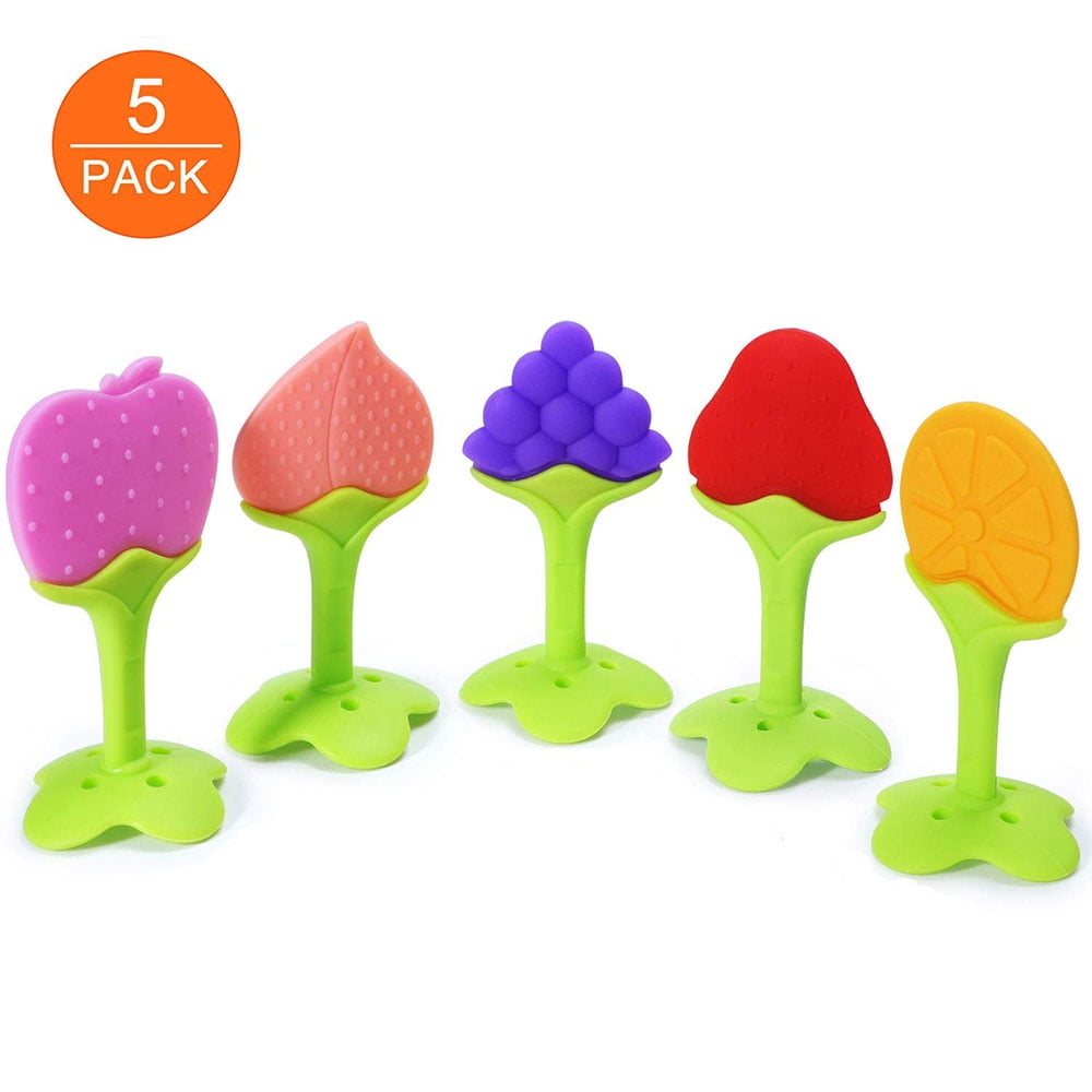 EASTIN Baby Teething Toys Pack of 5 Silicone BPA Free Natural Organic