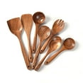 thumbnail image 1 of EASTIN 7PCS Teak Wooden Kitchen Cooking Utensils, Non-Stick Spoons and Spatula Cookware for Home and Kitchen, 1 of 7