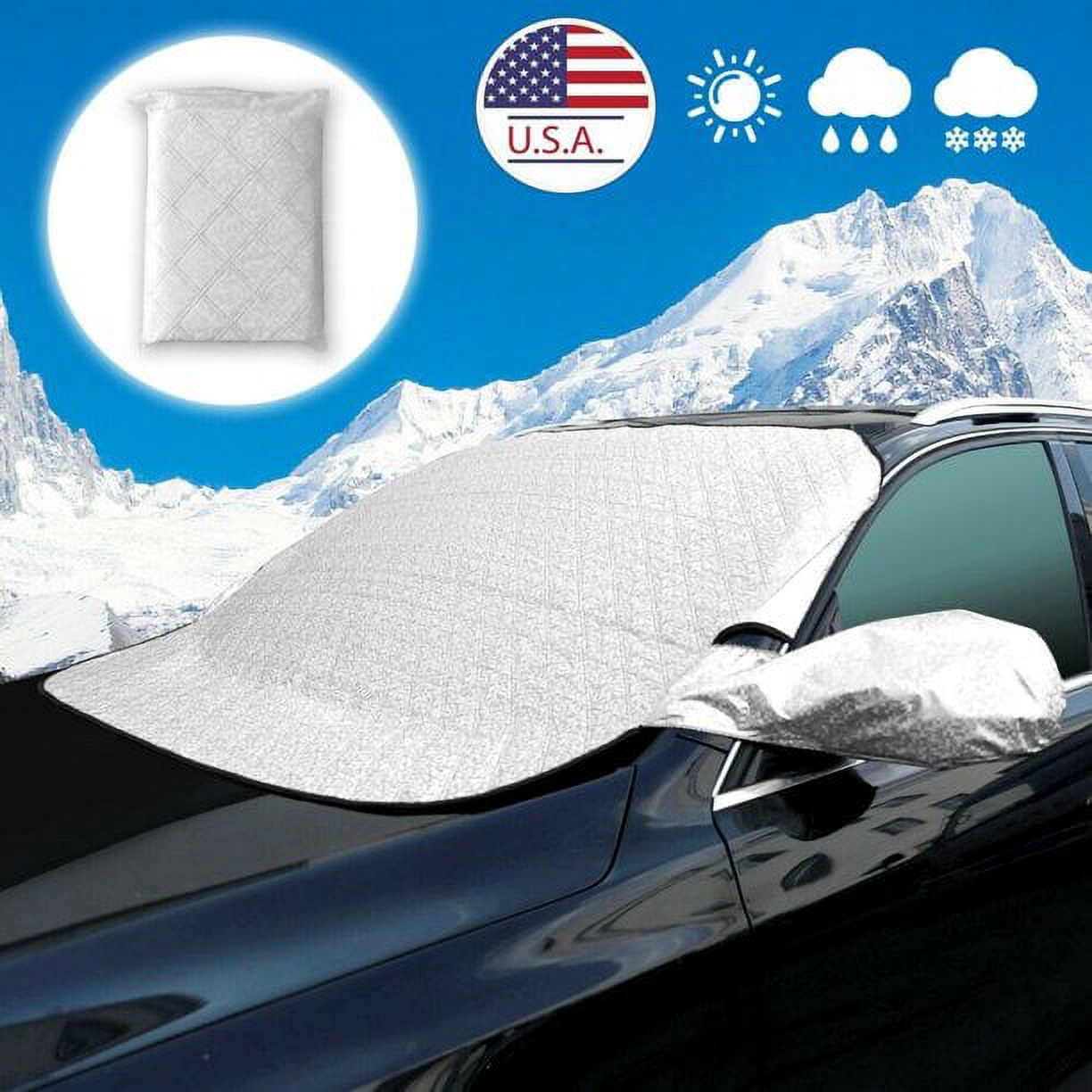 EASTIN Car Windshield Snow Cover, Car Windshield Cover for Snow, Ice, Sun, Frost Defense with 4 Layers Protection, Waterproof Windshield Cover Fits for Most Standard Cars & CRVs - image 1 of 6