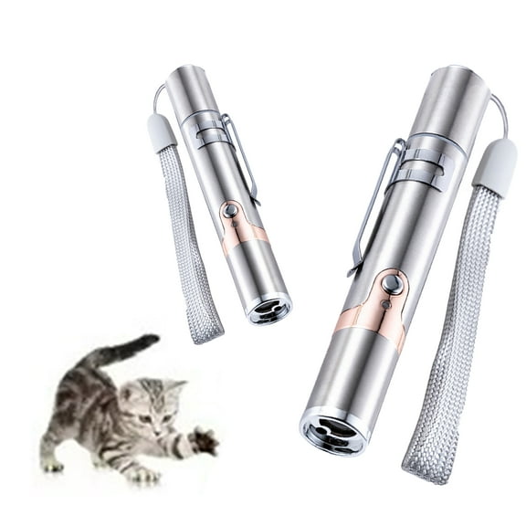 EASTIN Cat Toys, 2 Pieces USB Rechargeable Cat Light and 1 Bell, Interactive Kitten Toy for Indoor Cat, Flashlight Cat Wand Light, Pet Chase Toy for Fun Playing Training Exercise Indoors