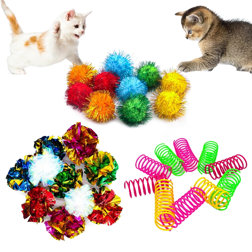 EASTIN Cat Toys, 30PCS Interactive Cat Toy Pack Including Cat Crinkle ...