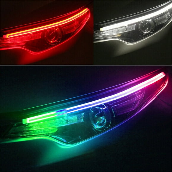 EASTIN DRL Sequential Turn Signal Led Light Strip 2 Pcs 24 Inch APP Bluetooth control RGB LED Headlight Surface Strip Tube Light Daytime Running Light Waterproof Switchback Sequential Lamp