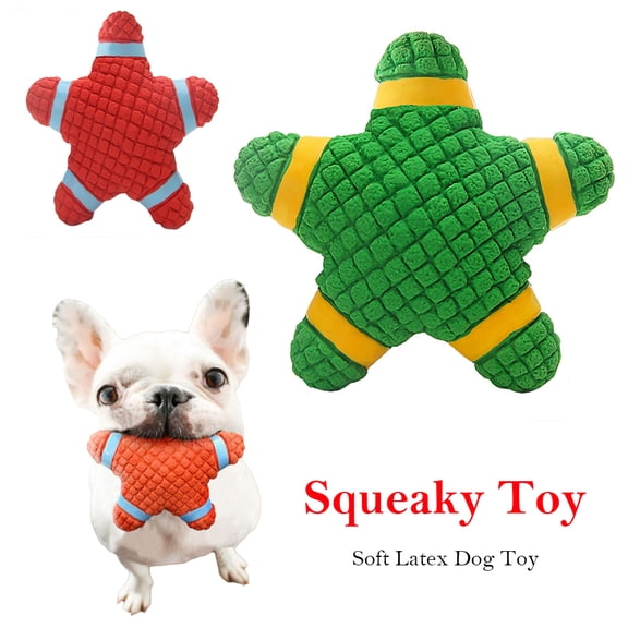 EASTIN Dog Squeaky Toy - Soft Latex Dog Toy Starfish- Interactive Floating Ball Toy for Dogs Cats - Funny Dog Chew Toys for Teething Training Playing (Red)