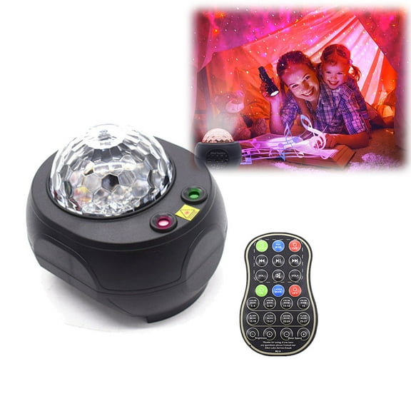 EASTIN 3-In-1 Star Projector Night Lights with Hi-Fi Stereo Bluetooth Speaker, Voice&Remote Control Sky Nebula/Moving Ocean Wave, Best Gift for Kids Adults for Bedroom/Party Black