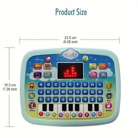 EASTIN Interactive learning tablet for Youngsters with 51 smart buttons  including letters  numbers  words  music and mathematics - Educational computer with LED screen - Early childhood