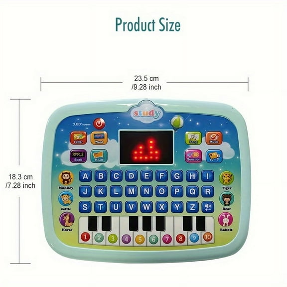 EASTIN Interactive learning tablet for Youngsters with 51 smart buttons including letters numbers words music and mathematics - Educational computer with LED screen - Early childhood