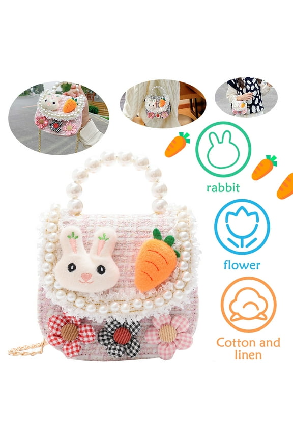 Kids Purse for Little Girls Toddlers Wallet Crossbody Bag,Toddler Mini Cute Princess Handbags Shoulder Messenger Bag Toys Gifts-Dress Up Jewelry Pretend Play Tote With Gold Chain Strap