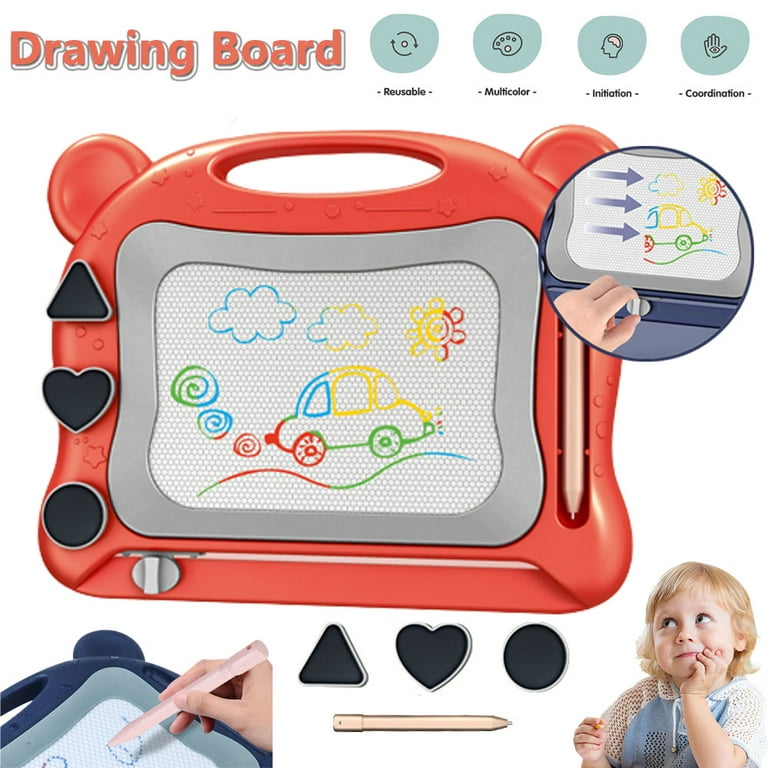 AiTuiTui Magnetic Drawing Board Travel Size,Erasable Magna Doodle Etch Sketching Writing Pad Travel Games for Kids in Car, Early Education Learning Skill