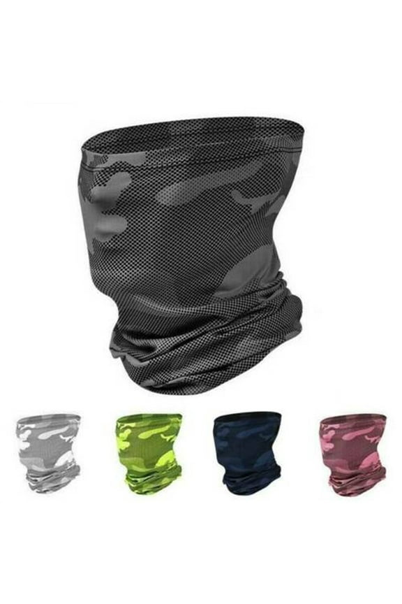 Multi-Use Neck Gaiter Face Mask Biker Snood Scarf Neck Tube Balaclava Outdoor Sports Cycling Breathable Cooling Hiking Walking Wristband Headband Camouflage