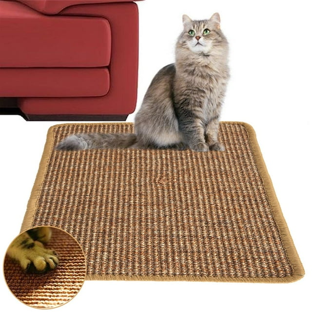 EASTIN Cat Scratcher Mat, 15.7 X 11.8 Inch Natural Sisal Cat Scratch Mats, Horizontal Cat Floor