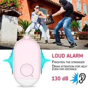 EASTIN Personal Protection Safety Device with LED Light 130dB SOS Keychain Alarm for Women, Men, Elderly and Kids Personal Keychain Alarm Siren USB Rechargeable Small and Compact Design (Pink)