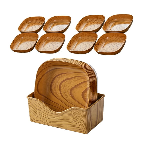 EASTIN Set of 8 Decorative Square Salad Plates 5.5 Inch Appetizer Serving Plate Decorative Dessert Platter Cookie Snack Plates