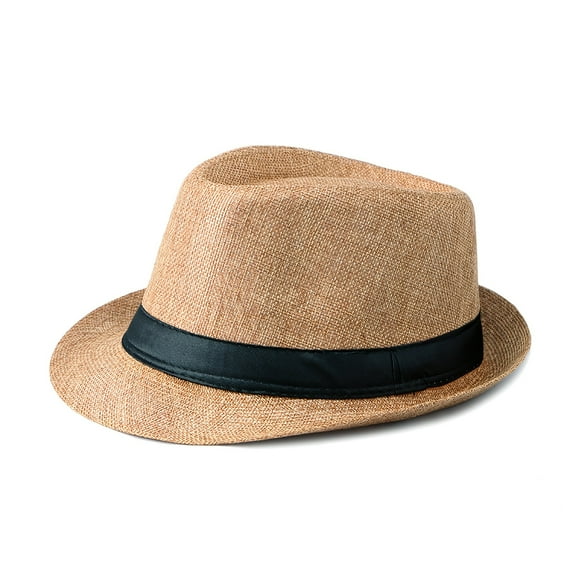 EASTIN Simple Short Brim Panama Sun Hat Breathable Linen Fedora Hat Summer Cap For Men Women