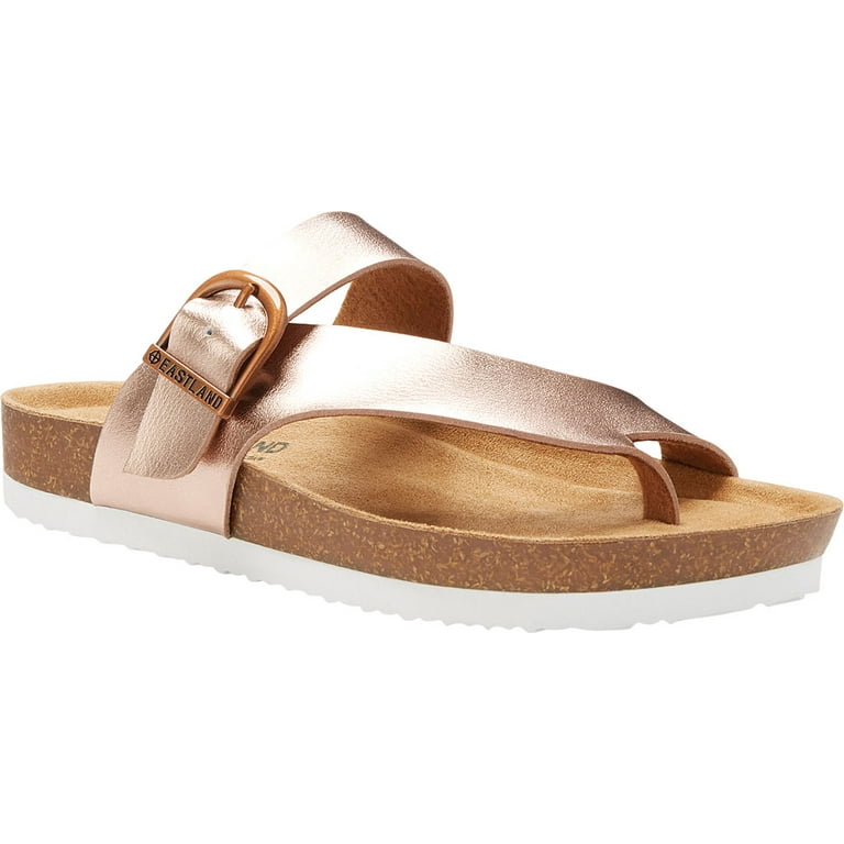 EASTLAND Womens Gold Comfort Shock Absorption Asymmetrical Buckle