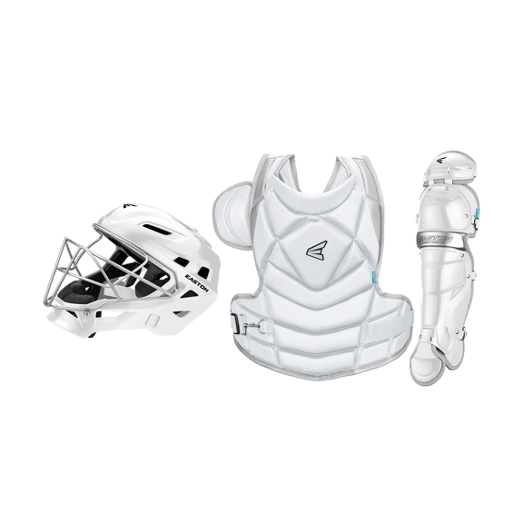 EASTON Jen Schro THE FUNDAMENTAL Catcher's Gear Kit, Small, White/Silver
