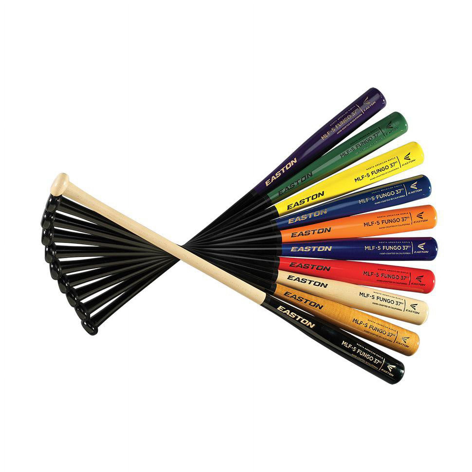 EASTON MLF5 FUNGO Wood Bat, Maple, 37", Black/Red