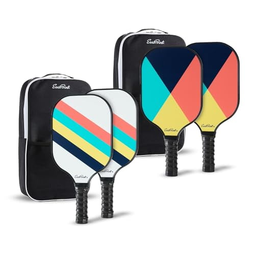 EASTPOINT 4-PLAYER FIBERGLASS PICKLEBALL PADDLE SET - Green