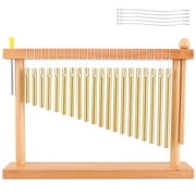 EASTROCK 20-Note Wind Chime with Mallet Meditation Chime Healing Sound Percussion Instrument Table Top Chime for Decoration,Gold