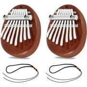 EASTROCK Thumb Piano Musical Instrument 8 Key Mini Kalimba Solid Wood Finger Piano with Lanyard Gift for Kids/Adults(2 packs)