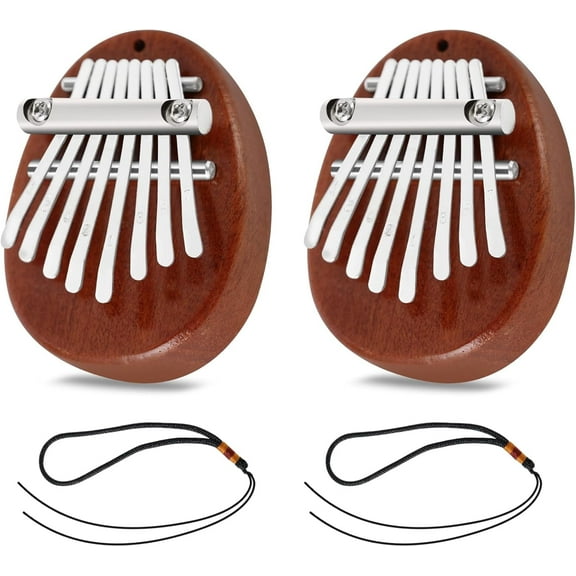 EASTROCK Thumb Piano Musical Instrument 8 Key Mini Kalimba Solid Wood Finger Piano with Lanyard Gift for Kids/Adults(2 packs)