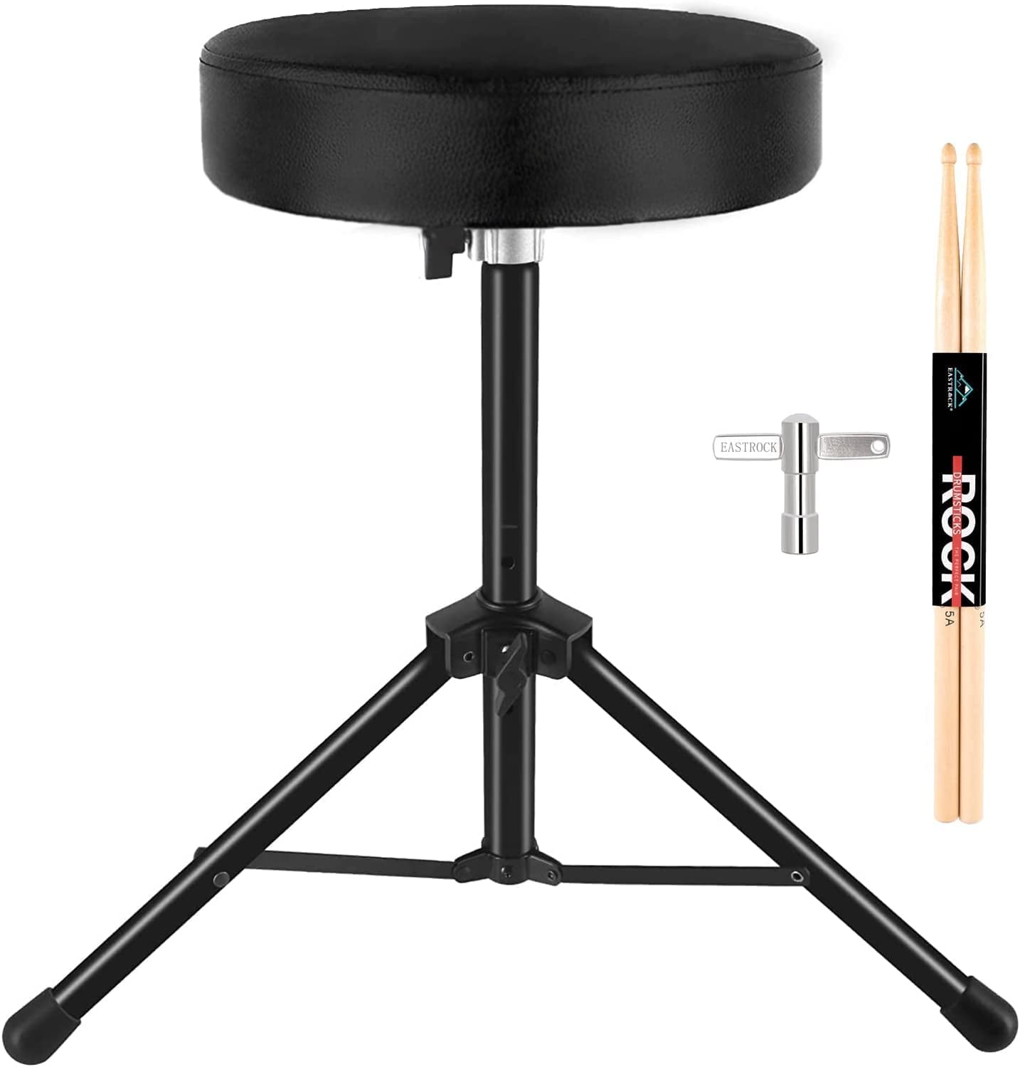 EASTROCK Drum Throne Universal Adjustable Height Drum Stools (Black