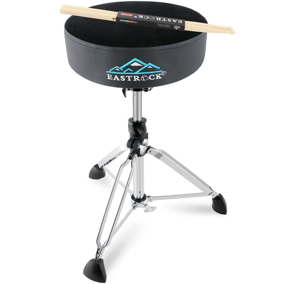 EASTROCK Drum Throne, Height Adjustable & Rotatable Drum Stool Seat, with Thick Cushion for Drummers Adults