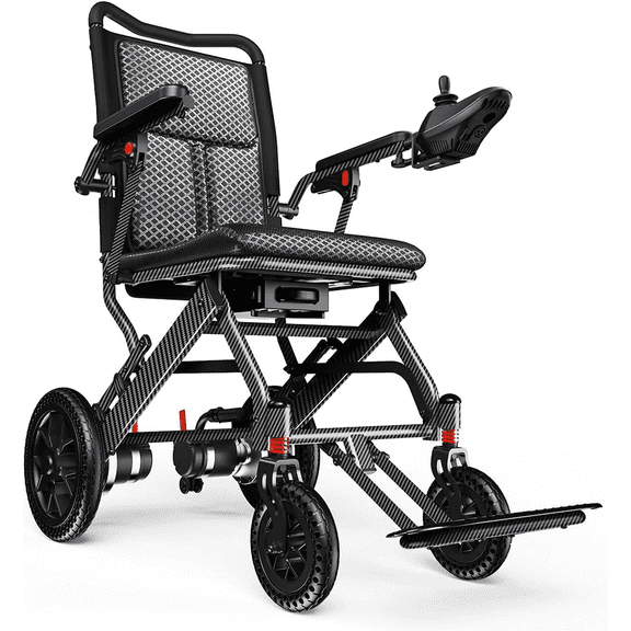 EASWE E10 Lightweight Foldable Electric Wheelchair for Adults & Seniors, 500W Motor All Terrain Power Wheelchair with Auto-Brake, 11" Solid Tires, Airline Approved, 42 lbs