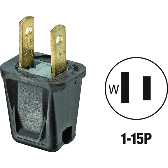 Leviton 125 Cord & Plug in Brown  UL Listed for US Residential Electrical Code Compliance, Drop-in NEC-Standard Wiring