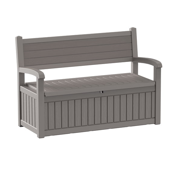 EASY UP 80 Gallon Storage Bench Deck Box Lockable for Patio Furniture, Garden Decor and Outdoor Seating for Cushions, Garden Tools and Pool Supplies (Black)