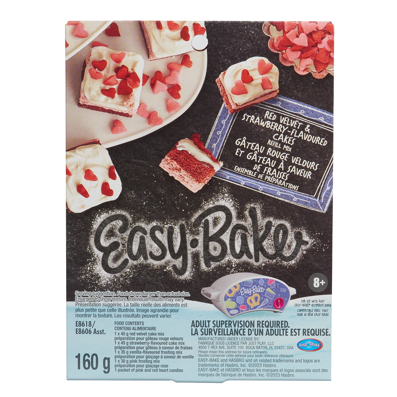 Easy-Bake Ultimate Oven Toy Refill Mix, Red Velvet and Strawberry Cakes, Play Food, Ages 8 up