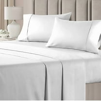 EASY BEDDING-100% Microfiber, 8 Inch Deep Pocket Fitted Sheet-Hotel Collection Sheet Set 4 Piece-White Solid, Twin Size