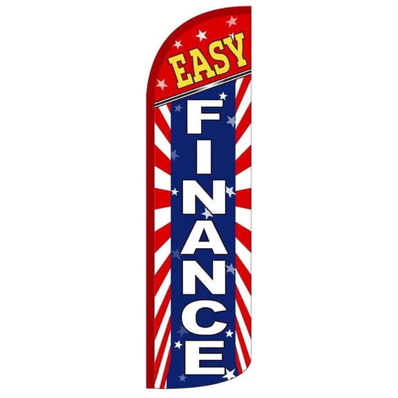 EASY-FINANCE Windless Flag (Hardware Not Included) |Advertisement /Business Flags | Feather Flag |