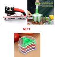 thumbnail image 1 of EASY KOOK Combo Kitchen Knife Sharpener,Three-Stage Lightweight Fast Knife Sharpeners for Kitchen Knives + Hand Chopper Manual Food +  GIFT, 1 of 7