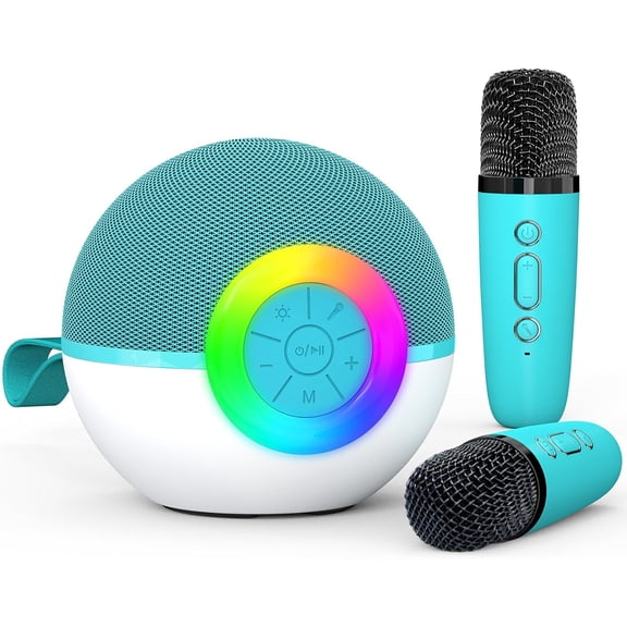 EASY Karaoke Microphone Machine Toys for Kids Adults, Mini Portable Bluetooth Speaker with 2 Wireless Mics, Christmas Birthday Gifts for Boys Girls Ages 3 4 5 6 7 8 9 10 11 12+Year Old Purple