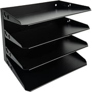 EASY LIFE PRODUCTS Desk File Organizer Shelf Rack, Metal, black4 Tier