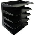 thumbnail image 1 of EASY LIFE PRODUCTS Desk File Organizer Shelf Rack, Metal, black(5 Tier), 1 of 6