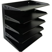 EASY LIFE PRODUCTS Desk File Organizer Shelf Rack, Metal, black5 Tier