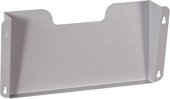EASY LIFE PRODUCTS Single Unit Metal Wall Mount File Organizer Pocket File Holder Mail Organizer Office Wall Hanging Files Magazines Organizer, Black and Grey (stainless steel)