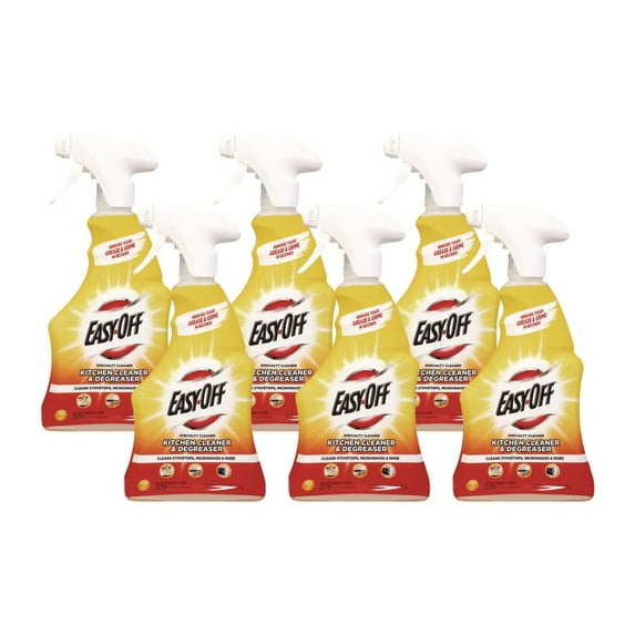 EASY-OFF Kitchen Degreaser Lemon Scent 16 oz Spray Bottle 6/Carton 97024