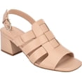 thumbnail image 1 of EASY SPIRIT EVOLVE Womens Beige Strappy Woven Cushioned Comfort Mona Square Toe Block Heel Buckle Leather Slingback Sandal 8.5 M, 1 of 5