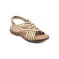 thumbnail image 1 of EASY SPIRIT Womens Beige Woven Breathable Arch Support Mar Round Toe Wedge Leather Slingback Sandal 8.5 W, 1 of 4