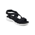 thumbnail image 1 of EASY SPIRIT Womens Black Cushioned Strappy Treasur Round Toe Wedge Sandals Shoes 9 W, 1 of 4