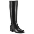 thumbnail image 1 of EASY SPIRIT Womens Black Wide Calf Arch Support Chaza Round Toe Block Heel Leather Riding Boot 7 W WC, 1 of 3