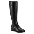 thumbnail image 1 of EASY SPIRIT Womens Black Zipper Accent Water Resistant Rhonda Round Toe Block Heel Leather Riding Boot 6 M, 1 of 4