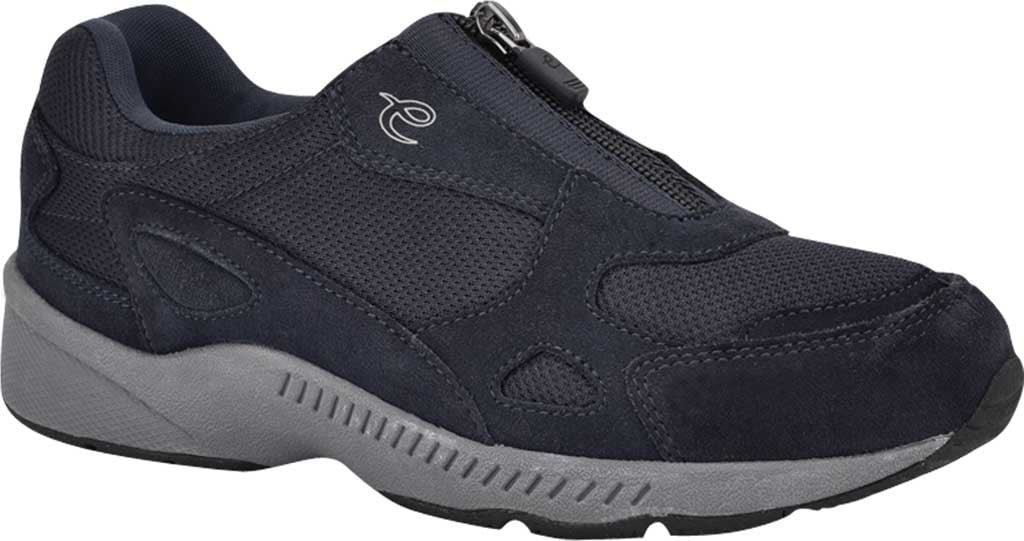 EASY SPIRIT Womens Dark Blue Navy Logo Cushioned Rheal Round Toe ZipUp