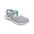 thumbnail image 1 of EASY SPIRIT Womens Gray 1/2" Platform Strappy Adjustable Padded Water Resistant Arch Support Splash Round Toe Wedge Leather Slingback Sandal 8 WW, 1 of 4