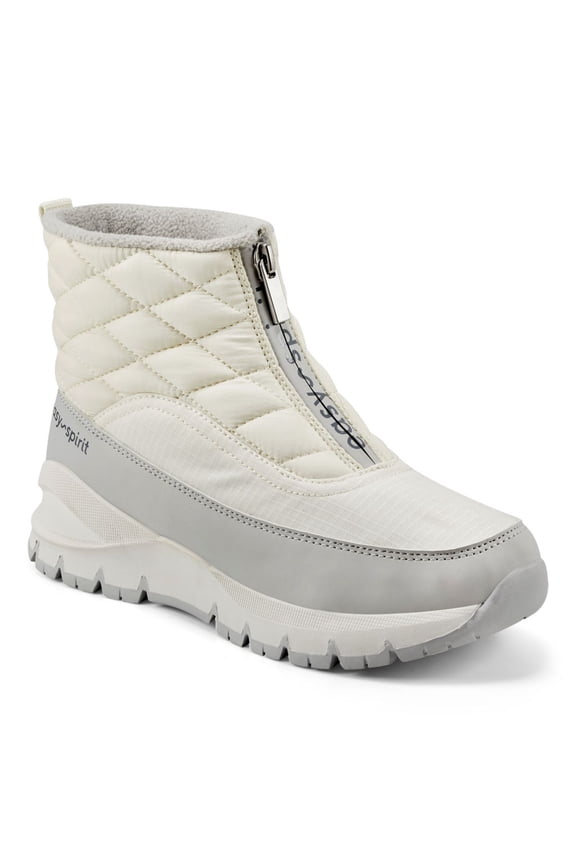Womens Ivory Arch Support Cushioned Waterproof Quilted Wistar Round Toe Wedge Zip-Up Winter 8 W